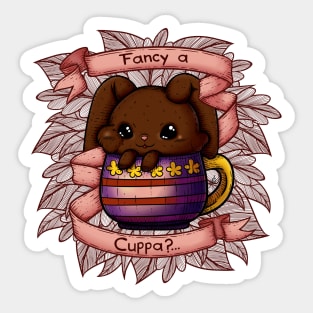 Cute Bunny in a Cup Sticker